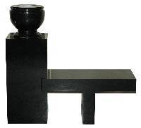 BLACK BENCH WITH VASE 